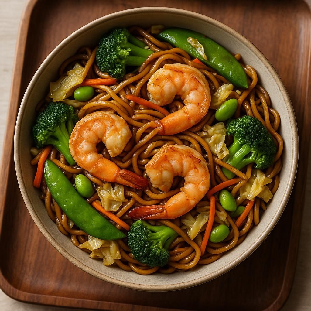 Savory Shrimp Yakisoba Stir Fry